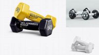 6821+ Glossy Vinyl Coated Dumbbells PSD Mockup Professional Design PSD