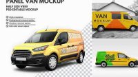 6822+ Panel Van HQ PSD Mockup Half Side View Digital Photoshop Free Mockup