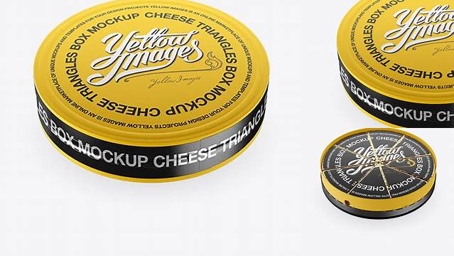 6823+ Cheese Triangles Package with Metallic Tear Line PSD Mockup Smart Layer PSD