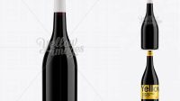 6824+ Dark Amber Glass Burgundy Bottle with Red Wine HQ PSD Mockup Versatile Photoshop File