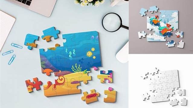 6828+ Jigsaw Puzzle PSD Mockup Top View Editable Photoshop File