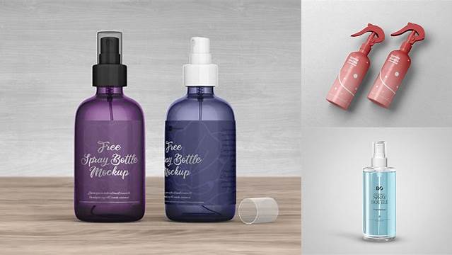 683+ Blue Spray Bottle With Transparent Cap PSD Mockup Mockup PSD Free Download