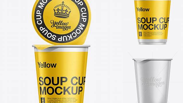 6831+ Plastic Soup Cup with Foil Lid PSD Mockup Modern and Unique Freebie PSD