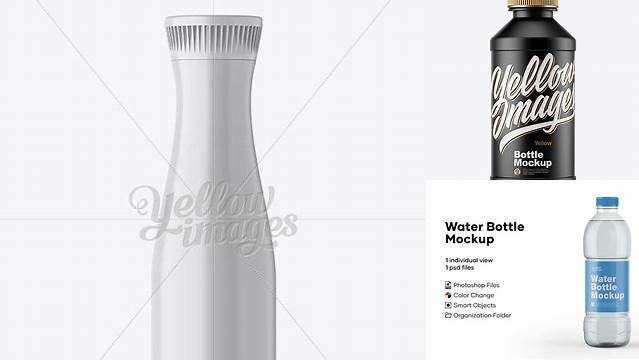 6832+ 330ml Matte Plastic Bottle PSD Mockup Front View High-Quality Creative PSD