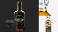 6832+ Whiskey Bottle PSD Mockup with Flip-Top Cap Front View Download Now Free PSD Template