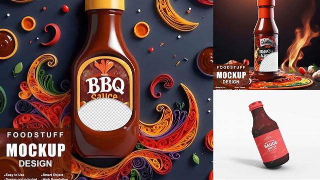 6838+ BBQ Sauce Jar PSD Mockup Exclusive Free Creative Resource