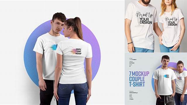 6838+ Couple T Shirt Mockup Psd Free Download Free Graphic Mockup PSD