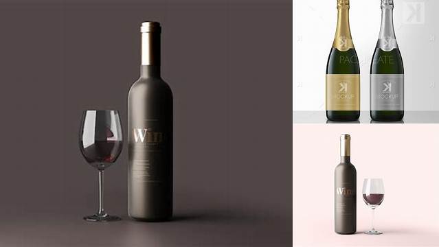 6838+ Frosted Glass Champagne Bottle PSD Mockup Download Premium PSD Resource