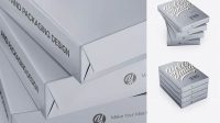 6839+ 4 Matte Metallic A4 Size Paper Sheet Packs PSD Mockup Exclusive Editable PSD File