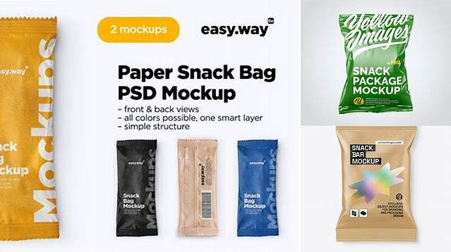 684+ Kraft Snack Bag PSD Mockup Modern Photoshop Resource