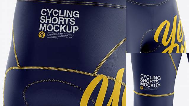 684+ Men’s Cycling Shorts v2 PSD Mockup Back Right Half Side View Versatile and Elegant PSD File