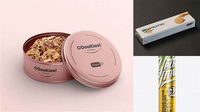 684+ Metallic Round Cookie Packaging PSD Mockup Front View For Free Download