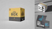 684+ Paper Box PSD Mockup Half Side View Smart Layer PSD