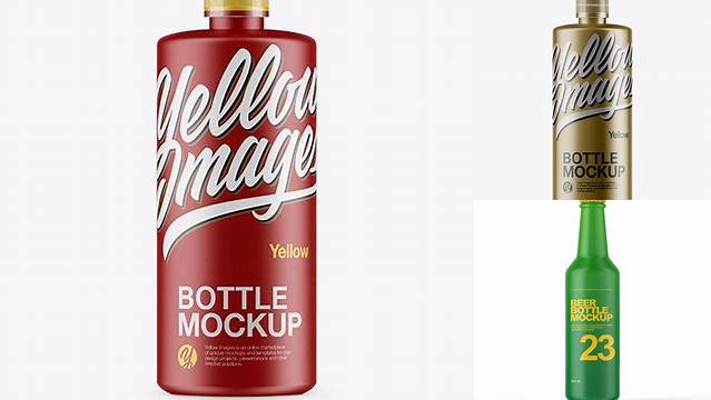 6840+ 375ml Matte Metallic Bottle PSD Mockup Modern PSD Templates