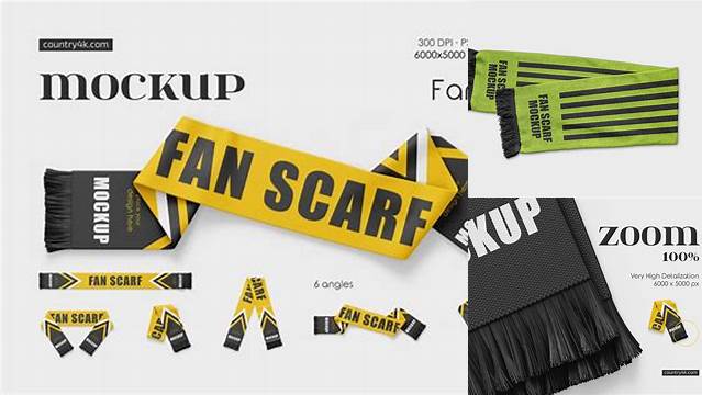 6840+ Fan Scarf Mockup Include TIFF