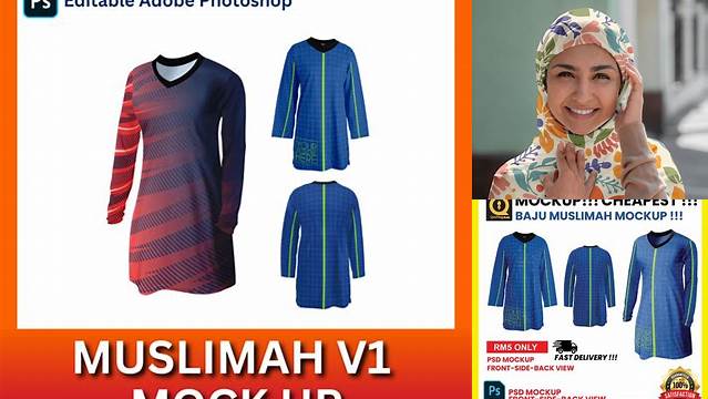 6841+ Mockup Baju Muslimah Mockup PSD Free Download