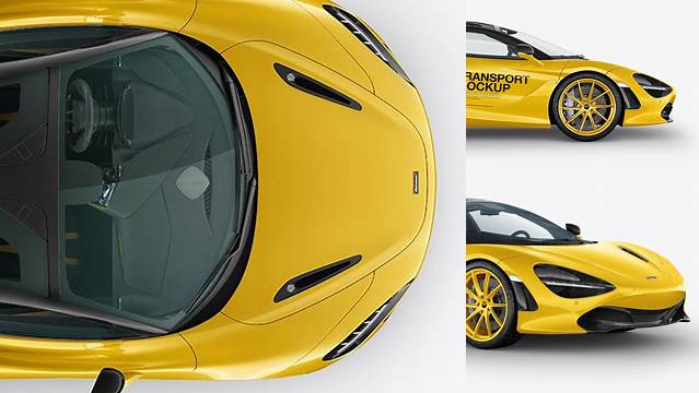 6842+ McLaren 720S PSD Mockup Top View Custom Design Freebie PSD