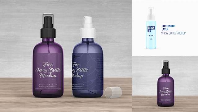 6843+ Blue Spray Bottle PSD Mockup Exclusive and Stylish Design PSD