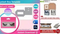 6846+ Eyelash Box Template Free PSD