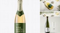 6849+ Clear Glass Champagne Bottle PSD Mockup Professional Graphic PSD Download