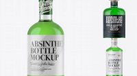 685+ Clear Glass Bottle with Absinthe PSD Mockup Elegant High-Resolution Design File