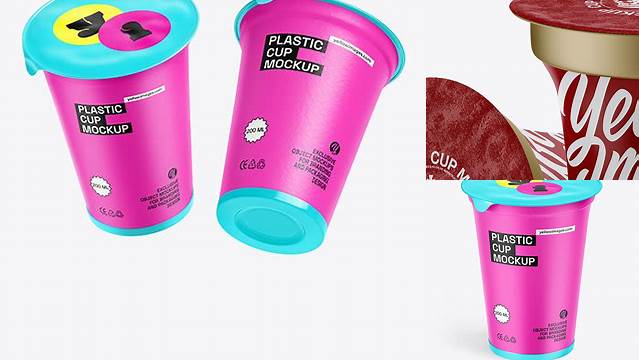 6850+ Two Metallic Sour Cream Cup PSD Mockup Creative Free Photoshop Template