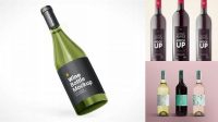 6860+ Green Glass Wine Bottle with Cap PSD Mockup Premium Free Graphic Resource