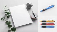 6862+ Paper Sheet With Pen PSD Mockup Unique High-Resolution Design Freebie