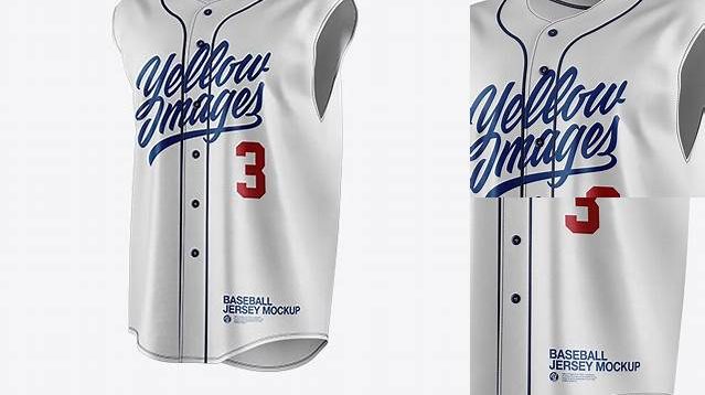 6864+ Baseball Sleeveless Shirt PSD Mockup Half Side View Smart Layer PSD