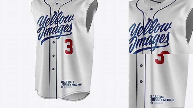 6864+ Baseball Sleeveless Shirt PSD Mockup Half Side View Smart Layer PSD