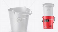 6865+ Matte Bucket PSD Mockup Half Side View High-Angle Shot Creative Digital PSD Download