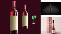 6866+ Burgundy Bottle Mockup PSD Download