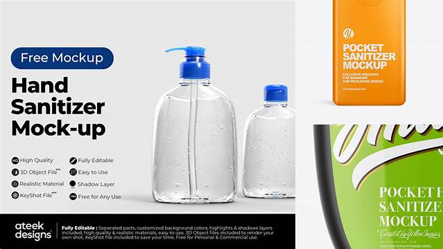 6866+ Pocket Hand Sanitizer Mockup High-Resolution PSD Download