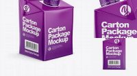 6868+ 500ml Carton Box PSD Mockup Side View For Free Download