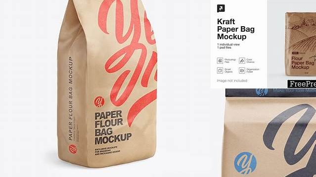 687+ Kraft Paper Flour Bag PSD Mockup Front View Eye-Level Shot Digital Resource Free Download