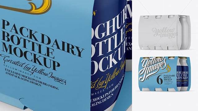 6873+ 6 Pack Glossy Dairy Bottle PSD Mockup Halfside View High-End Creative PSD Template