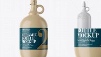 6876+ 3L Ceramic Bottle With Handle & Clamp Lid PSD Mockup Best for Showcase