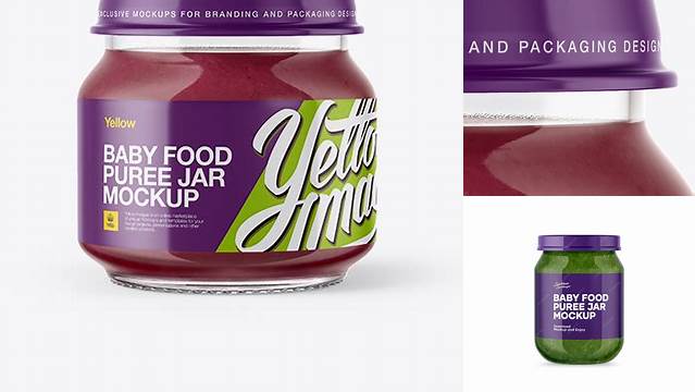 6876+ Baby Food Plum Puree Jar PSD Mockup Creative PSD Resources