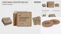 6879+ Two Cork Beverage Coasters PSD Mockup Free Design Resource