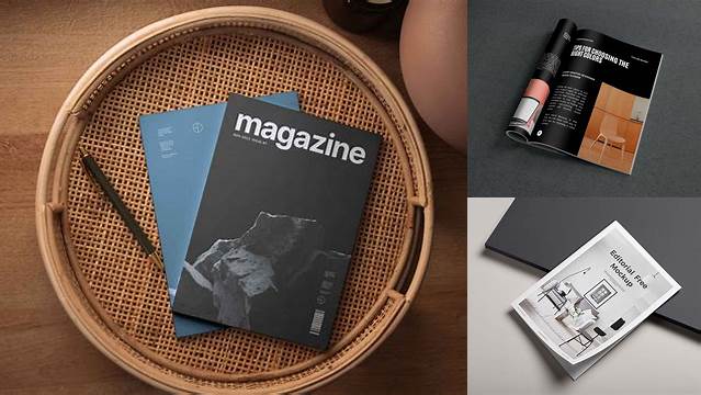 688+ Two Magazines PSD Mockup Half Side View Free PSD for Creatives