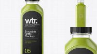 6881+ Square Green Smoothie Bottle PSD Mockup Front View Exclusive Free PSD Mockups