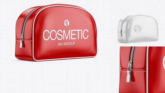 6884+ Glossy Cosmetic Bag Half Side View Smart Design Template Free