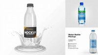 6887+ Matte Water Bottle PSD Mockup Front View Elegant and Stylish Mockup