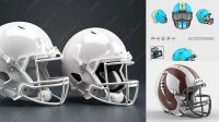 6891+ American Football Helmet PSD Mockup Back View Download Premium PSD Resource