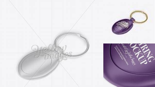 6892+ Matte Keyring PSD Mockup Halfside View High-Angle Shot Advanced and Editable PSD Template Free