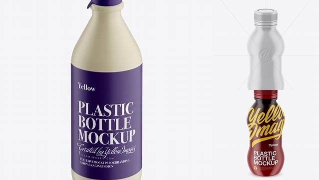 6893+ Matte Plastic Bottle PSD Mockup High-Angle Shot Elegant and Stylish Mockup