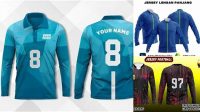 6896+ Mockup Jersey Lengan Panjang Polos Smart Object PSD