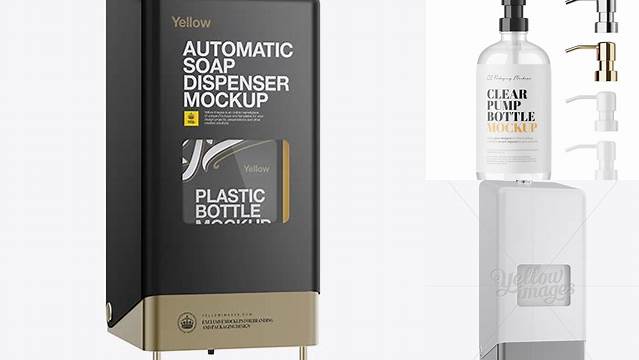 6897+ Closed Plastic Soap Dispenser PSD Mockup Halfside View Premium Freebie for Designers