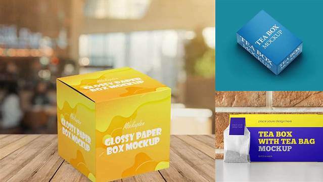 6897+ Glossy Tea Box PSD Mockup Half Side View Download Now Free PSD Template