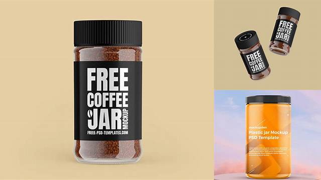 6897+ Matte Coffee Jar PSD Mockup Custom Mockup PSD for Free